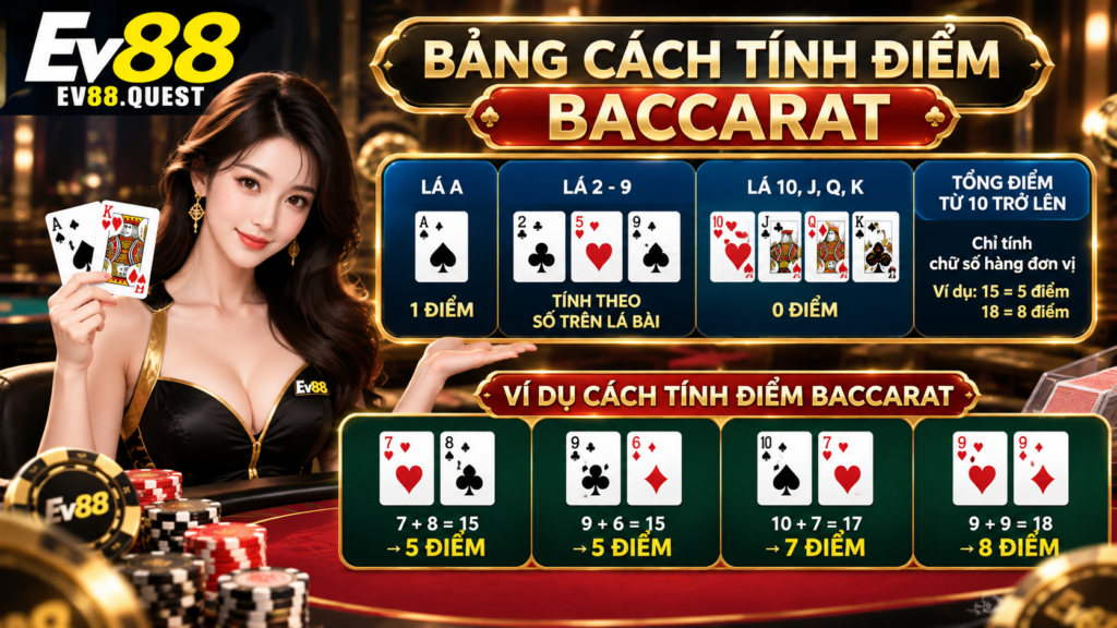 Bảng cách tính điểm Baccarat