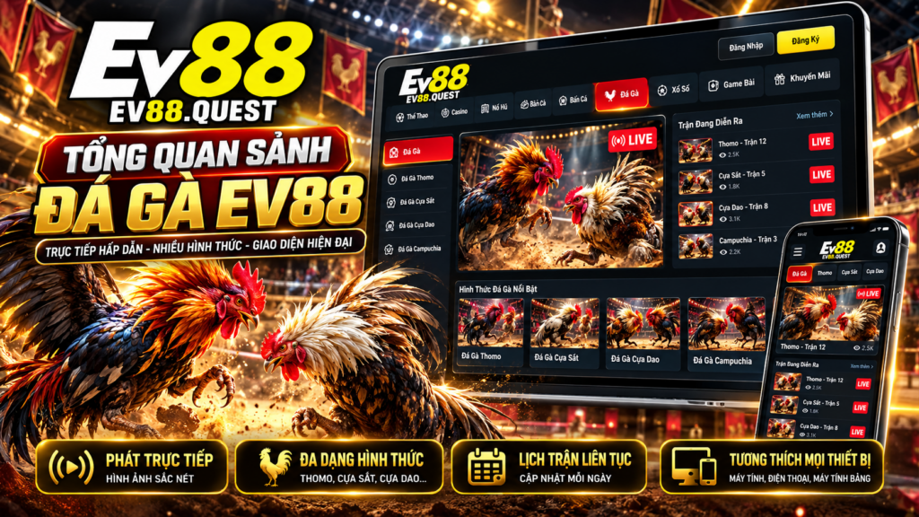 Tổng quan sảnh Đá Gà EV88