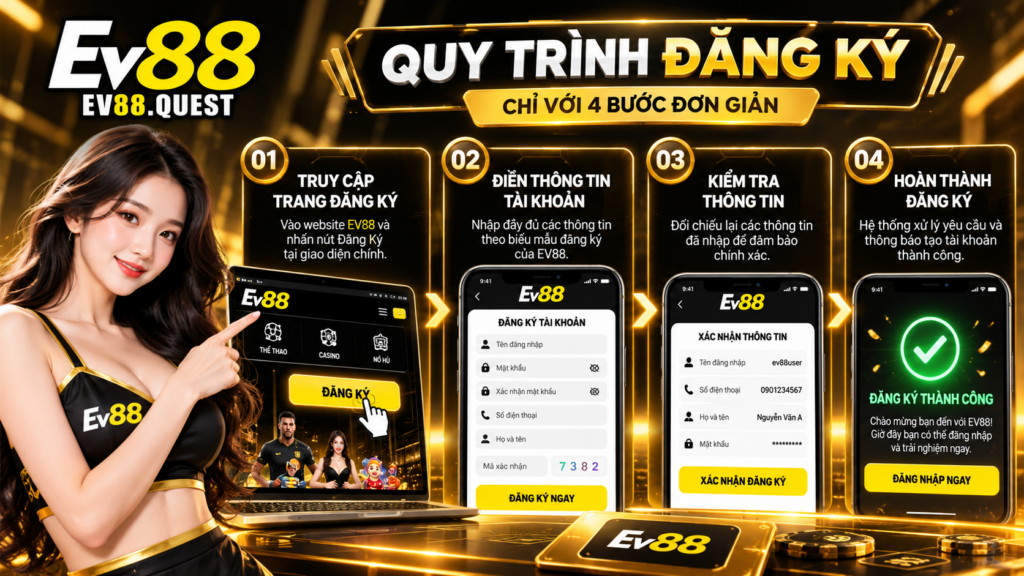 Quy trình các bước Đăng Ký EV88