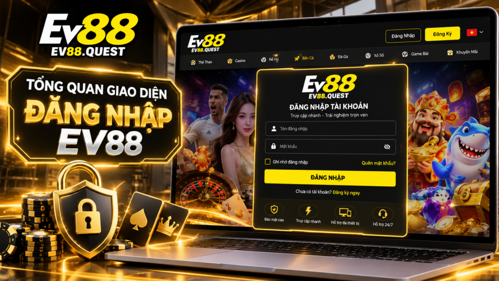 Tổng quan giao diện Đăng Nhập EV88