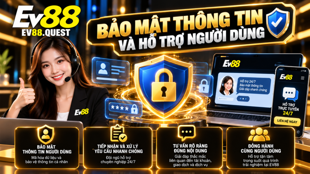 Bảo mật thông tin và hỗ trợ người dùng EV88