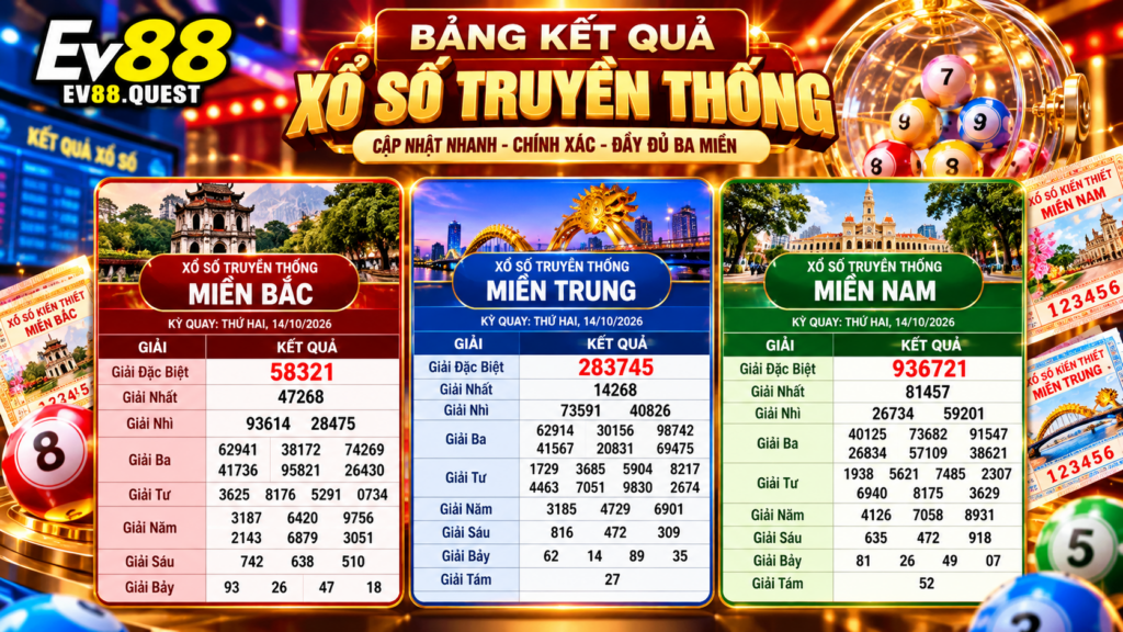 Bảng kết quả Xổ Số Truyền Thống
